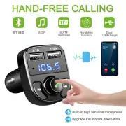 Wireless Car Bluetooth FM Transmitter MP3 Audio USB Charger Adapter Handsfree