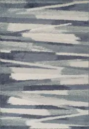 3x5 Dalyn Blue Zig Zag Gradient Lines Striped Door Mat RC7 - Aprx 3' 3" x 5' 1"