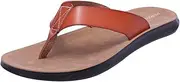 [Harssidanzar] Mens Flip Flops Sandals, Summer Thong Comfortable Arch Support Soft Microfiber Leather Footbed Beach Shoes KM215