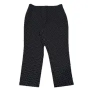 CHICOS Women’s So Sliming Stretch Crop Polka Dot Pants Black White Size 1.5 10