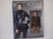 Vogue 1714 10694 Peplum Jacket Asym Zip Front Fitted Pattern Size 8-16 or 16-24