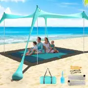Family Beach Canopy ,Large Beach Sunshade Tent with Stability Poles New