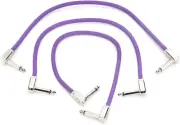 Ernie Ball Flex Patch Cable - 12 inches, Purple, 3-pack
