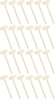 JUMPLAWN 30Pcs Mini Wooden Hammers Safe Pounding for Enhances Hand Eye Coordination Creativity Design for Fun Parent Interaction