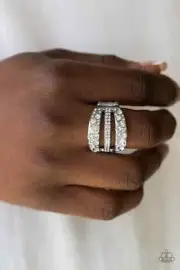 Paparazzi Ring- Stacks on Stacks on Stacks- White Rhinestone