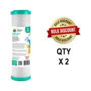 2 Carbon Block Water Filters 100% COCONUT RO Pre Filter 5micron 10"x2.5" 4-7CTO
