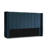 Bed Head Winged Headboard (Super King, King, Queen, Double) - Mayfair Blue Velvet