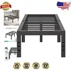 16-Inch Twin Metal Bed Frame with No Box Spring & Underbed Storage – Matte Black
