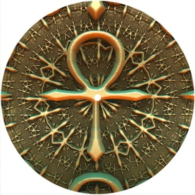 Slipmat Slip Mat for Pioneer or any 7" DJ Turntable Record Player ANKH EMBOSSED