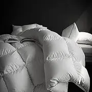 HYVIF Hungarian Goose Down Comforter Oversized King - 850 Fill Power Medium Warmth for All Season Duvet Insert Blanket - Light Weight, White Down Bedding, Oversized King Size 120 x 98