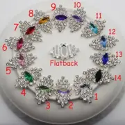 Butterfly Rhinestone Buttons Flat Back Crystal Button Craft Garment Decor 10Pcs