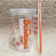 Dunkin Donuts Tumbler DunKings Travel Cup Straw Limited 2025 DunQueens BPA Free