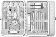 23P Manicure Sets complete nail stretching kit nail clipper Pedicure Tools All nail products,23 Checkered Texture
