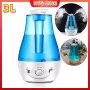 3L Ultrasonic Cool Mist Humidifier Quiet Oil Diffuser Bedroom Office w/LED Light