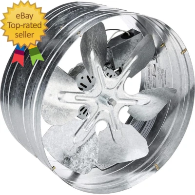 14 In. Single Speed Gable Mount Attic Ventilator Fan with Adjustable Thermostat