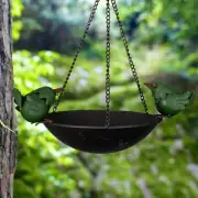 Hanging Bird Feeder With Ornamental Birds Handmade Metal Art Garden Decor Avian