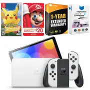 Nintendo Switch White OLED + Pokemon Let's Go, Pikachu! + $20 eShop Gift Card