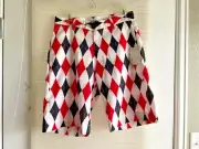 Flow Golf Argyle Golf Shorts red, white, and blue Size 30