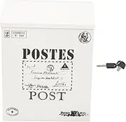 Hohopeti Retro Lockable Wall Mount Letter Box Vintage Post Box for Outdoor Use Durable Mailbox for Envelopes and Letters for Home Decor