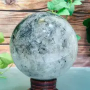 1759g Natural Black Tourmaline Crystal Ball Quartz Sphere Meditation Healing