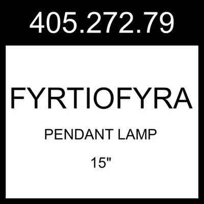 IKEA FYRTIOFYRA Pendant Lamp White/black 15" 405.272.79