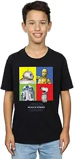 [Absolute Cult] Star Wars The Rise Of Skywalker Droid Squares Boys T-Shirt Black 5-6 Years