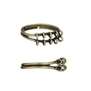 2 Antiqued Gold Brass with 10 Loops Adjustable 6-7 Size Ring Beading Base