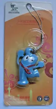 Expo 2010 Haibao Blue Mascot Backpack Chain 3D Figure Shanghai China World Fair