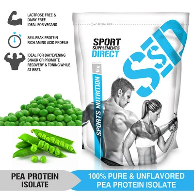 2KG PURE PEA PROTEIN ISOLATE - UNFLAVOURED PEA PROTEIN 2 X 1KG