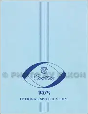 1975 Cadillac Optional Specifications Book 75 Deville Eldorado Calais Fleetwood (for: Cadillac)
