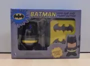 BATMAN ADVERTISIGN BREAKFAST SET OF EGG CUP AND TOAST CUTTER NIB