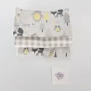 Baby Burp Cloths 3 Pack Grey Yellow Foxes Flannelette Toweling Back Handmade New