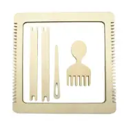 Wooden Weaving Loom Knitting Tool Comb Shuttle Needle Set DIY Tapestry Sweater