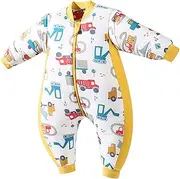 [Generic] Baby Sleep Bag - Sleepers with Detachable Long Sleeve,Elastic Soft and Breathable Sleeper with 2-Way Zipper for Boys Girls