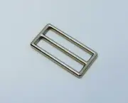 Vintage - Qty (6) Silver tone Bag Pack Nylon Strap Fixed Bar Slide Buckle