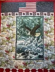 Handmade “An American Hero, Quilt Of Valor" Lap Quilt 66"x57" Hand Stitched USA