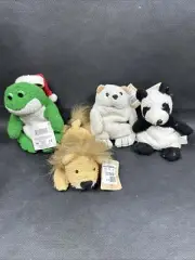 4x Russ Home Buddies Luv Pets Polar Bear Panda Lion Frog Plush Stuffed Animal