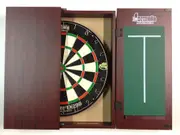 Dart Board Set Mahogany Cabinet with Bristle TX290 Dart Board