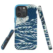 For iPhone 16 Pro Case Protective MagSafe Compatible Cover Japanese Wave