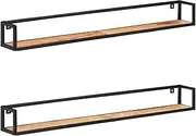 Wall Shelves 2 pcs 63" Solid Acacia Wood