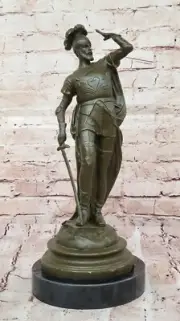 Classic Spanish Fighter Bronze Sculpture with Armor and Sword Signed Statue Sale