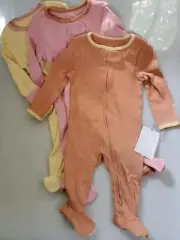 Baby Girls' 3pk Tight Fit Zip-Up Sleep N' Play - Cloud Island™ Orange