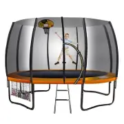 Kahuna Twister 12ft Springless Trampoline Outdoor Mat Pad Net Ladder with Basket