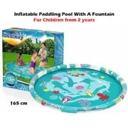 Splash Sprinkler Water Play Pad Mat Inflatable Spray Outdoor Kids Pool Toy 165cm