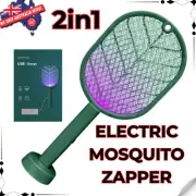 Electric USB 2 In 1 Rechargeable Racket Swatter Mosquito Insect Killer Zapper