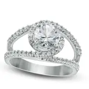 7.0mm Lab-Created White Sapphire Bypass Open Ring in Sterling Silver