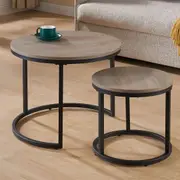 Nested Coffee Table Set Oak 600mm
