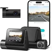 70mai Smart Dash Cam A200, Front and Rear, Built-in WiFi GPS Smart Dash Camera for Cars, ADAS, HDR, 2'' IPS LCD Screen, Night Vision