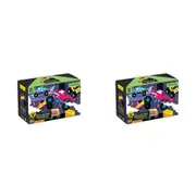 2x 100pc Mudpuppy Glow Jigsaw Puzzle 46x30.5cm Fun Play Game Monster Trucks 5+