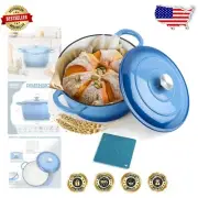 Versatile 6 Quart Round Dutch Oven with Self-Basting Lid & Heat-Resistant Trivet